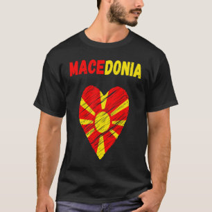 Macedonia Flag Holiday Macedonia Heart Macedonian T-Shirt
