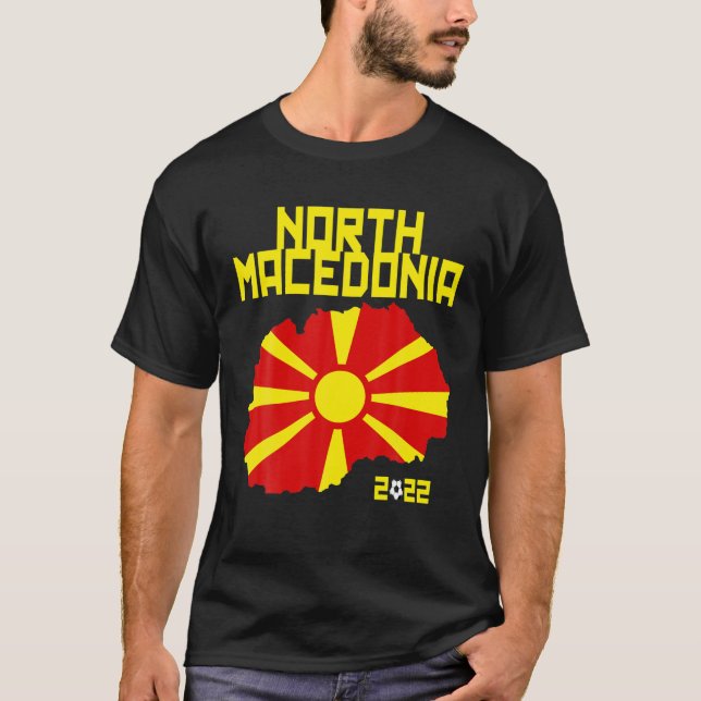 Macedonia Flag Soccer Football 2022 For Fan North T-Shirt (Front)