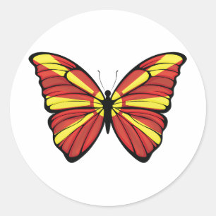 Macedonia Hypolimnas Butterfly Classic Round Sticker
