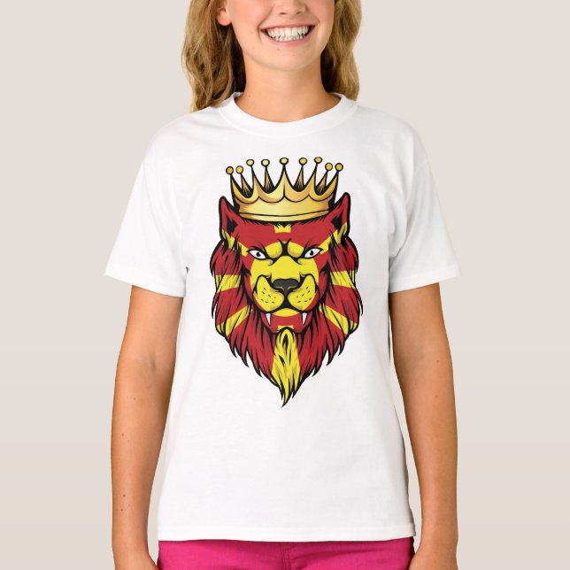 Macedonia Lion King Flag T-Shirt (Front)