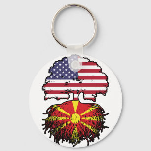 Macedonia Macedonian American USA United States Key Ring