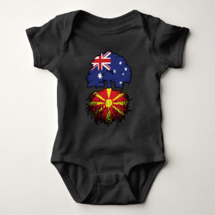 Macedonia Macedonian Australian Australia Tree Baby Bodysuit