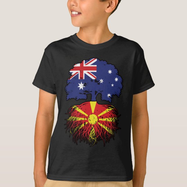 Macedonia Macedonian Australian Australia Tree T-Shirt (Front)