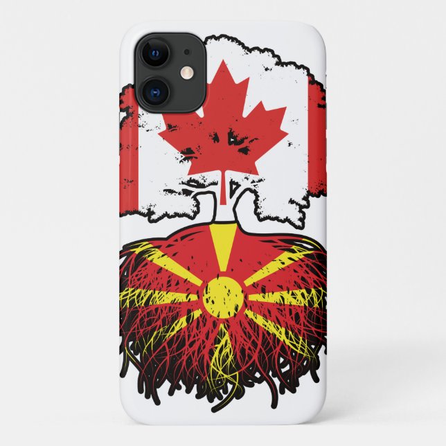 Macedonia Macedonian Canadian Canada Tree Roots Case-Mate iPhone Case (Back)