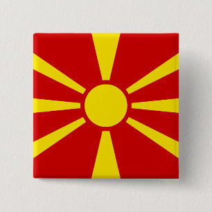 Macedonia (Macedonian) Flag 15 Cm Square Badge