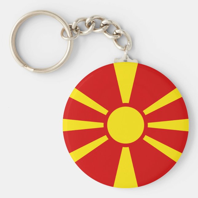 Macedonia (Macedonian) Flag Key Ring (Front)