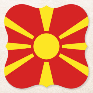 Macedonia (Macedonian) Flag Paper Coaster