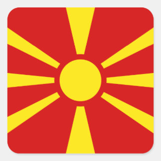 Macedonia – Macedonian Flag Square Sticker
