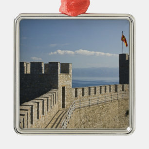 MACEDONIA, Ohrid. Car Samoil's Castle - Castle 2 Metal Ornament