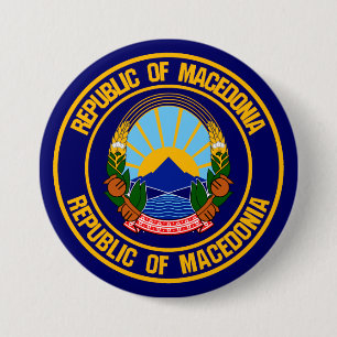 Macedonia Round Emblem 7.5 Cm Round Badge