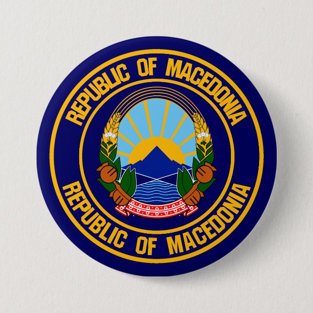 Macedonia Round Emblem 7.5 Cm Round Badge (Front)