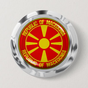 Macedonia Round Emblem 7.5 Cm Round Badge
