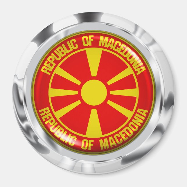 Macedonia Round Emblem Magnet (Front)