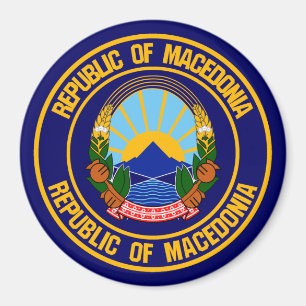 Macedonia Round Emblem Magnet