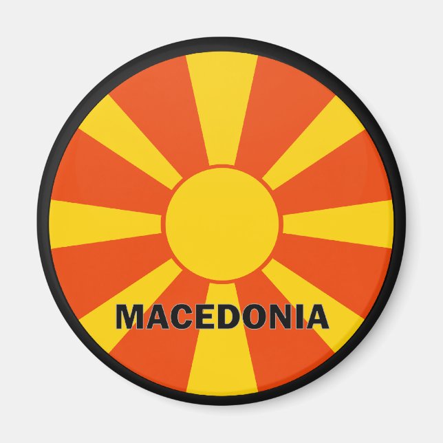 Macedonia Roundel quality Flag Magnet (Front)