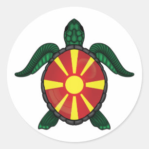 Macedonia sea turtle flag classic round sticker