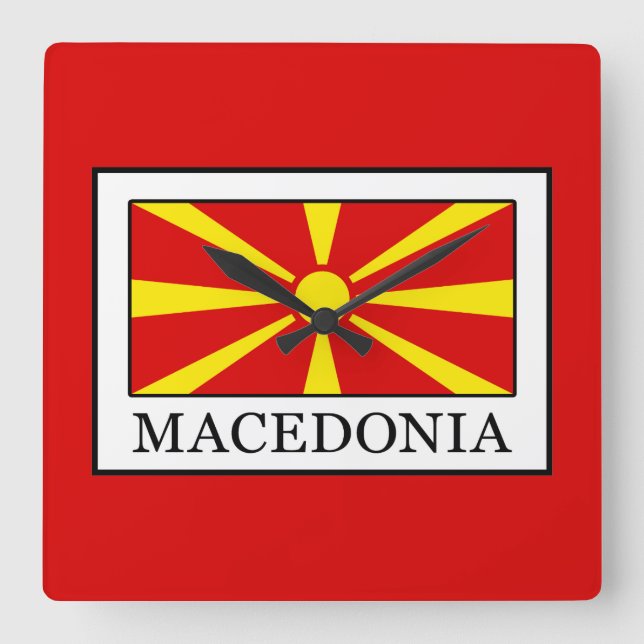 Macedonia Square Wall Clock (Front)