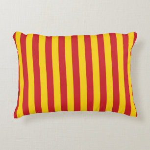 Macedonia Vietnam flag stripes country red green p Decorative Cushion