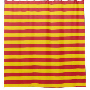 Macedonia Vietnam flag stripes country red green p Shower Curtain