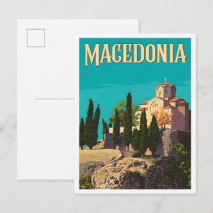 Macedonia Vintage Art Travel Postcard