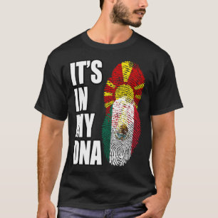 Macedonian And Mexican Mix Heritage DNA Flag T-Shirt