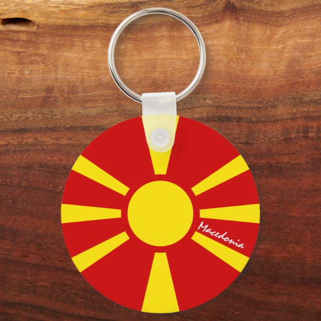 Macedonian Flag & Macedonia patriots / sports Key Ring (Front)