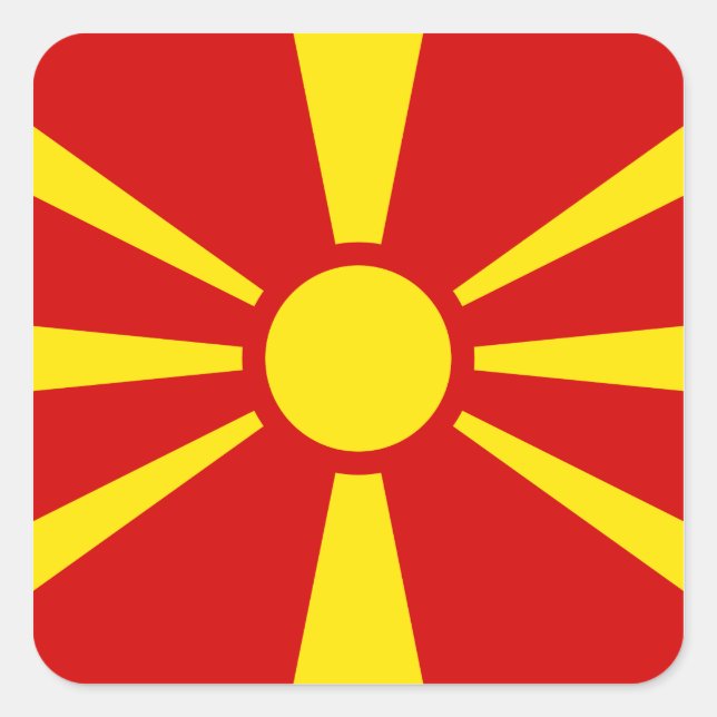 Macedonian Flag Square Sticker (Front)