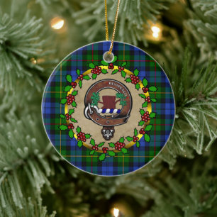 MacEwan/MacEwen Clan Badge & Tartan Personalised Ceramic Ornament