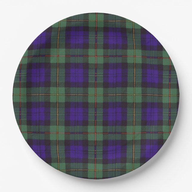 Macewen clan Plaid Scottish tartan Paper Plate (Front)