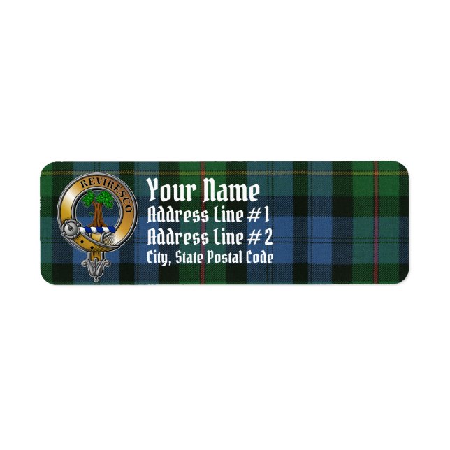 MacEwen Tartan & Badge Return Address Label (Front)