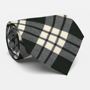 MacFarlane Black and White Modern Tartan Tie