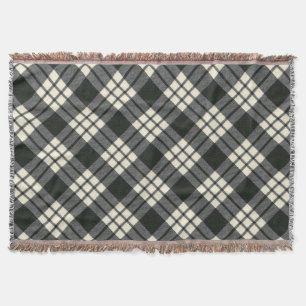 MacFarlane Black White M Original Scottish Tartan Throw Blanket