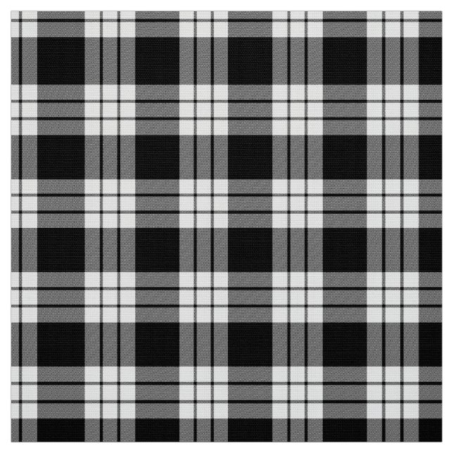 MacFarlane Black & White Tartan Fabric (Swatch)