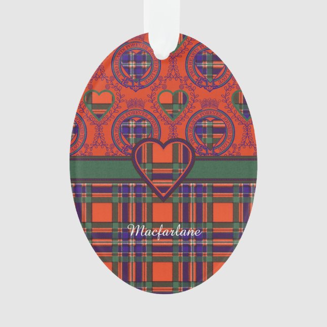 Macfarlane clan Plaid Scottish tartan Ornament (Front)