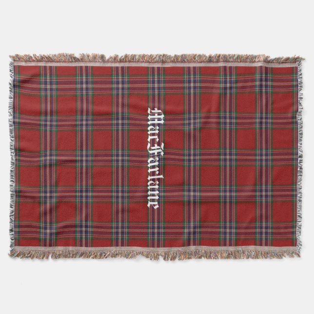 MacFarlane Clan Tartan Plaid Custom Throw Blanket (Front)