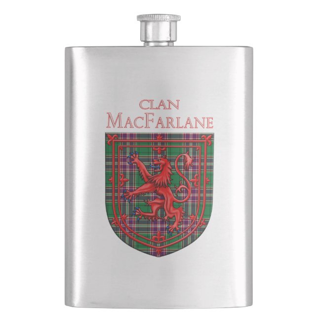 MacFarlane Hunting Tartan Scottish Plaid Hip Flask (Front)