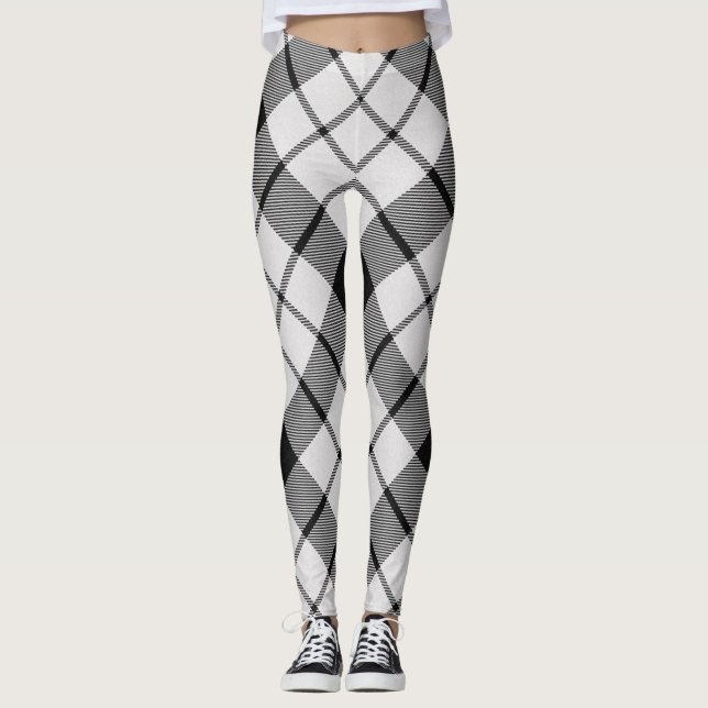 MacFarlane Plaid Tartan Scottish Clan Pattern Leggings (Front)