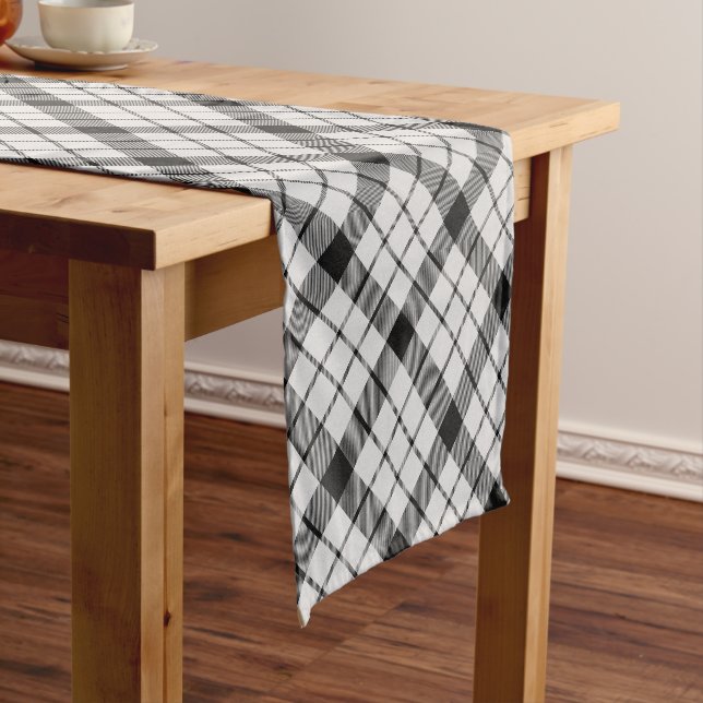 MacFarlane Plaid Tartan Scottish Clan Pattern Short Table Runner (In Situ)