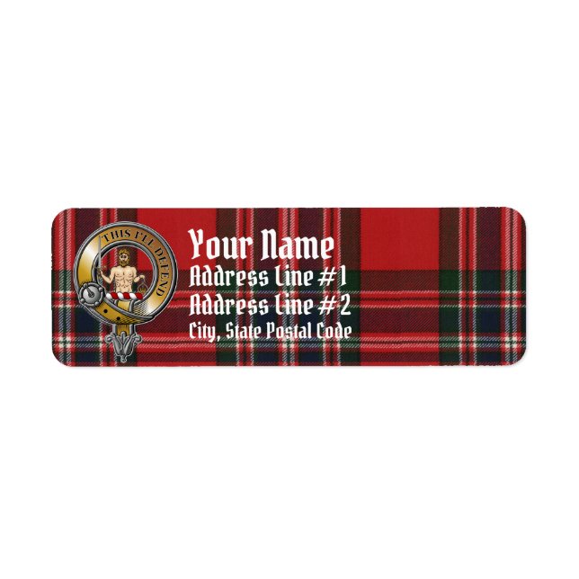 MacFarlane Tartan & Badge Return Address Label (Front)