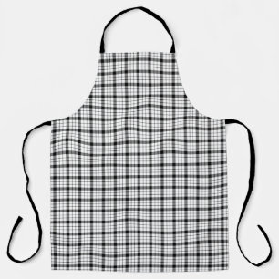 MacFarlane tartan black white plaid Apron