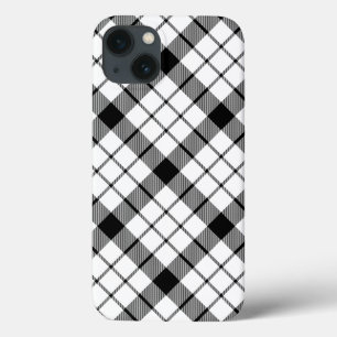 MacFarlane tartan black white plaid iPhone 13 Case