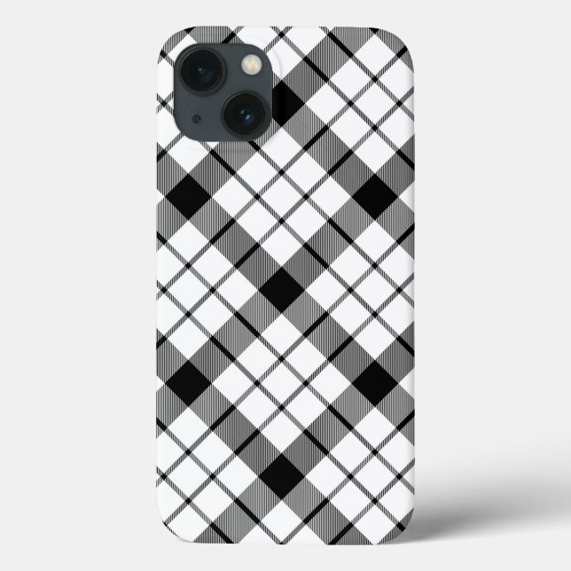 MacFarlane tartan black white plaid Case-Mate iPhone Case (Back)