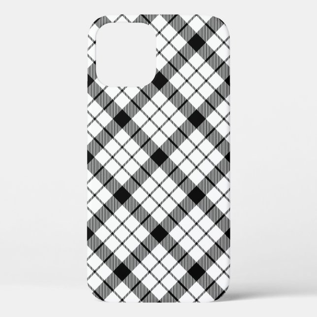 MacFarlane tartan black white plaid Case-Mate iPhone Case (Back)