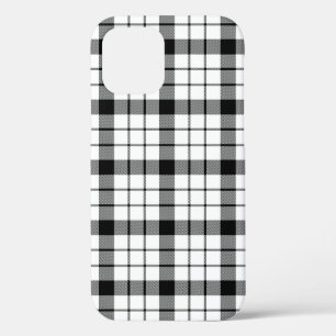MacFarlane tartan black white plaid iPhone 12 Case