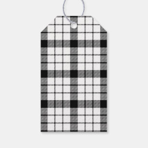 MacFarlane tartan black white plaid Gift Tags