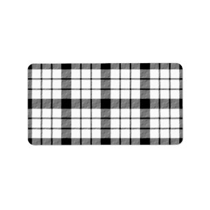 MacFarlane tartan black white plaid Label