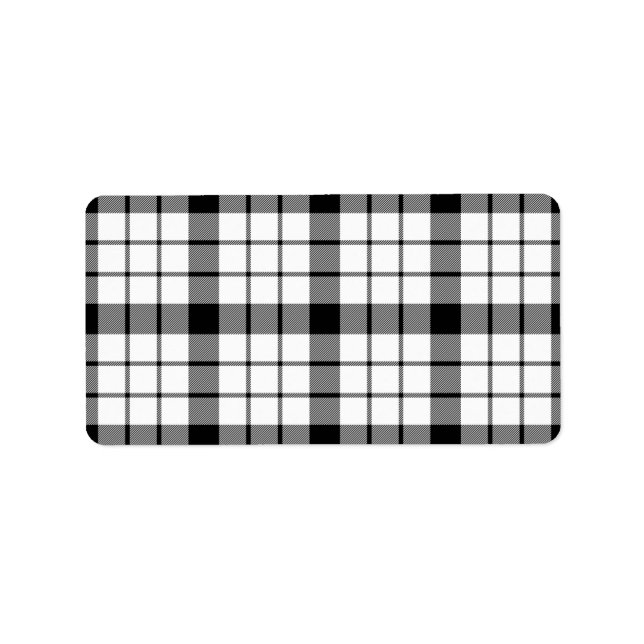 MacFarlane tartan black white plaid Label (Front)