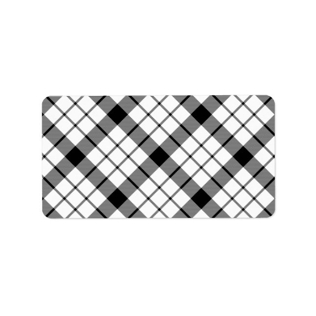 MacFarlane tartan black white plaid Label (Front)