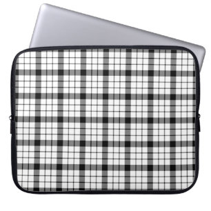 MacFarlane tartan black white plaid Laptop Sleeve