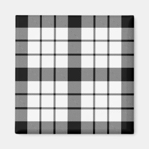 MacFarlane tartan black white plaid Magnet